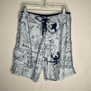 Vintage Napoleon Dynamite 2006 Board shorts Mens 30‎ x 9 Graphic RaRe print Y2K